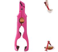 3-in-1 Hot Plate Gripper, Multi-Angle Anti Scald Plates Gripper & Hot Plate Grabber Tool with Lock, Multi-Purpose Tongs, Silicone Hots Plates Grabber Tool (pink,1pcs)