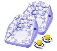 3-in-1 Inflatable Pool Float Adult, Lounge Chair Raft Water Sofa Pool with Cup Holder (Purple*2pcsc)