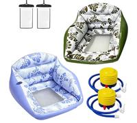 3-in-1 Inflatable Pool Lounge Chair, 34in Floating Water Sofa with Cup Holder & Backrest, Adult Large Inflatable Water Sofa, U-Shaped Inflatables Sofas Pool Float for Party Summer Vacation (Mix)