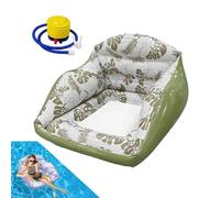 3-in-1 Inflatable Pool Lounge Chair,Adult Water Sofa Float with Mesh Seat,Cup Holder and Air Pump,Multi-Purpose Floating Chair with Backrest,Water Sofa for Lake,Beach,Backyard,Summer Parties (green)