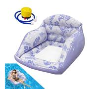 3-in-1 Inflatable Pool Lounge Chair,Adult Water Sofa Float with Mesh Seat,Cup Holder and Air Pump,Multi-Purpose Floating Chair with Backrest,Water Sofa for Lake,Beach,Backyard,Summer Parties (purple)