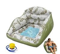 3-in-1 Inflatable Pool Lounge Chair,Adult Water Sofa Floating Mat(B)