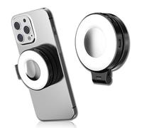 3-in-1 Magnetic Beauty Selfie Light for Phones,360 Foldable Magnetic Phone Ring Light,Three-Level Lighting for Selfies/Vlog/Video Conference or Makeup Selfies (Black)