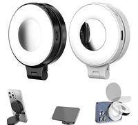 3-in-1 Magnetic Beauty Selfie Light for Phones, Foldable Magnetic Beauty Light for Phones, 360 LED Ring Light, Portable Rechargeable Fill Light, Three-Level Lighting (A+C)