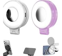 3-in-1 Magnetic Beauty Selfie Light for Phones, Foldable Magnetic Beauty Light for Phones, 360 LED Ring Light, Portable Rechargeable Fill Light, Three-Level Lighting (B+C)