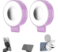 3-in-1 Magnetic Beauty Selfie Light for Phones, Foldable Magnetic Beauty Light for Phones, 360 LED Ring Light, Portable Rechargeable Fill Light, Three-Level Lighting (2B)