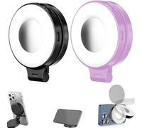 3-in-1 Magnetic Beauty Selfie Light for Phones, Foldable Magnetic Beauty Light for Phones, 360 LED Ring Light, Portable Rechargeable Fill Light, Three-Level Lighting (A+B)