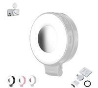 3-in-1 Magnetic Beauty Selfie Light for Phones, Portable Magnetic Selfie Light with Mirror, Foldable Beauty for Phones, 3 Lights Modes, for Makeup and Photography (White)