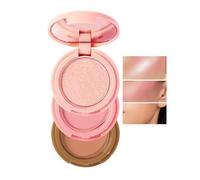 3-in-1 Makeup Palette, Powder Highlighters Makeup, Face Highlighter Palette, Highlighter & Contour & Blush Makeup Palette, Long-lasting Makeup Blush, Versatile Cosmetic Tools (02#)