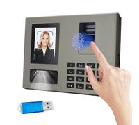 3-in-1 Máquina Fichar de Asistencia, Máquina de Asistencia con Reconocimiento Facial, Huella Dactilar Capacidad para 1500 empleados Biométrica Horario Empleados Sin cuotas mensuales