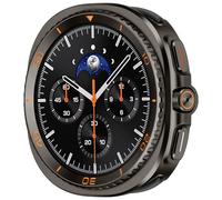 3 in 1 Metál Funda Compatible con Samsung Galaxy Watch 8 40 con Protector de Pantalla, Robusta Parachoques Resistente Protection Carcasa para Galaxy Watch 8, Graphit/Naranja