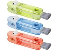 3-In-1 Multi-Function Gap Cleaner,ortable Cleaning Brush with U-Shaped Silicone Brush,360° for Deep Cleaning Cups,for Bottle Gap Tight Spaces Cup (Green+Blue+Red)