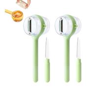 3 in 1 Peeler with Container, 2025 New Stainless Steel Peelers with Container, Multifunctional Vegetable Peelers for Home Kitchen, with Handle Fruit Knife, Storage Box (Green,2Pcs)