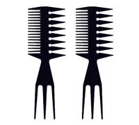 3 in 1 Peine de Dientes Anchos, 2 Piezas Grueso Peine del Pelo Antiestático para Barberos, Peinado para Hombres y Mujeres, Peine antiestático Herramienta de Peinado(Negro)