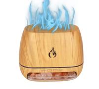 3-in-1 Salt Rock Scent Diffuser - Ultrasonic Aromatherapy Cool Mist Humidifier with Simulated Flame Effect, 7 Color LED Lights, and Lamp for Relaxation and Air Purification