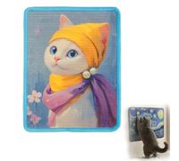 3-in-1 Sisal Cat Scratcher Mat Wall Mounted - Furniture Protector for Couch Corner & Floor, Anti-Slip Scratch Pad with Residue-Free Tape, Durable Agave Fiber Art Rug (C)