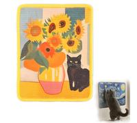 3-in-1 Sisal Cat Scratcher Mat Wall Mounted - Furniture Protector for Couch Corner & Floor, Anti-Slip Scratch Pad with Residue-Free Tape, Durable Agave Fiber Art Rug (D)