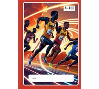 3-in-1 Subject Hardcover Notebook - 243 Pages - 7" x 10": Turbo Notes for Tomorrow's Sprinters