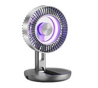 3-in-1 USB Desk Fan With Colorful LED Light - Portable Rechargeable Mini Table Fan With 5 Speed Settings, Magnetic Quiet Motor, Multi-Angle Adjustable Foldable Cooling F́an For Home And Office