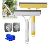 3 in 1 Window Cleaning Scraper,Mirror Squeegee with Sprayer,3 in 1 Window Cleaning Wiper, Double-Sided Use, Can be Scraped or Brushed,Suitable for Bathroom,Floor, Kitchen (2PCS B)