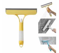 3 In 1 Window Cleaning Scraper,Spray Windowsqueegee Cleaner Tool with Spraybottle,Multi-Purpose Wiper For Glass Doors For Windows Glass,Mirrors,Car Windshields,Bathrooms (Yellow)