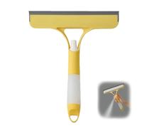 3 in 1 Window Cleaning Scraper with Spray Bottle 3 in 1 Multi-Function Scraper, Cleaner & Scrubber for Car Windows, Home, Shower Doors & Mirrors (Yellow)
