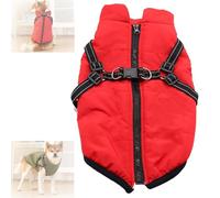 3 in 1 Winter Jacket for Dogs, 3 in 1 Dog Winter Coat, Dog Jacket with Harness, Waterproof Windproof Snow with Zipper, for Small Medium Large (Red,5X-Large)