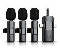 3 in 1 Wireless Lavalier Microphone for iPhone, iPad, Android, Camera,1