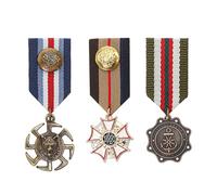 3 insignias de metal retro vintage para medallas militares, coronel geométrico, broche de coronel, almohadillas doradas para los hombros de Medallas Militares, para uniforme de guerra del ejército del