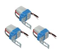 3 interruptores de sensor de luz fotocélula CA/CC 12 V 10 A para iluminación exterior de encendido y apagado automático, carga de 2200 W, rango de 10 m, control de luz de calle ajustable con detección