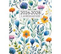 3 Jahres Kalender 2026-2028: 36 Monate von Januar 2026 bis Dezember 2028 | Monatsplaner & Terminplaner A4 - ein Monat auf zwei Seiten | Großes Format zum Notieren und Organisieren