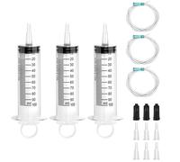 3 jeringas de 100 ml, jeringa con manguera, jeringa dosificadora con adaptador, jeringa grande, jeringa desechable de 100 ml, jeringa de plástico para laboratorios de ciencia, jardín, industria y