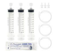 3 jeringas grandes de 100 ml con manguera Pulverizador Luer Lock | Paquete individual estéril sin aguja, jeringa de plástico reutilizable para rellenar y medir y dispensar líquidos