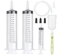 3 jeringas, jeringas de 150 ml y 10 ml, con manguera de 100 cm de PVC, 1 cepillo para botellas, jeringa dosificadora, jeringa de alimento, jeringa de aceite, jeringa reutilizable para laboratorio
