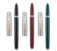 3 Jinhao 86 Estilográfica (resina negra, tinta vino y verde) Plumín extra fino con convertidor de tinta recargable