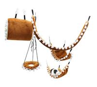 3. Juego de hámster de varios niveles: hamaca transpirable y túnel desmontable para enriquecimiento de mascotas pequeñas, escondites de hámster de tela suave