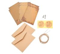 3 Juego de Papel de Carta Vintage, Carta de Papel Khaki | Acabado Liso, para Notas de Agradecimiento y Invitaciones de Cumpleaños, Diseño Simple y Elegante