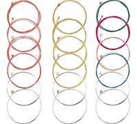 3 juegos de 6 cuerdas de acero de repuesto para guitarra acústica (1 juego de latón, 1 juego de cobre y 1 juego multicolor)