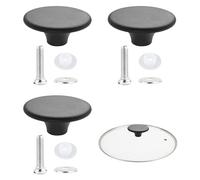 3 Juegos De Manijas De Tapa De Vidrio Con Tornillos, Tapas Antideslizantes Y Antiescaldaduras, Piezas De Repuesto Para Perillas De Tapa, Aptas Para Sartenes Y Ollas Para Guisar.