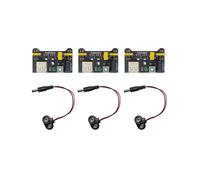 3 Juegos de Módulos de Fuente de Alimentación de Placa de Pruebas Sin Soldadura MB102 de 3,3 V y 5 V con Clip de Batería de 9 V y Cable de