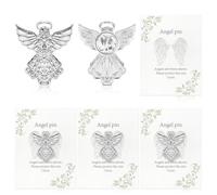 3 juegos de pines de ángel de color plateado con 3 tarjetas de poema de ángel, insignias de ángel, broche de ángel, regalos de confirmación, regalos católicos para hombres y mujeres, traje de esmoquin