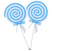3 juegos de piruletas gigantes, piruletas grandes, dulces, comida de imitación, decoración para fiestas, fotos, modelo de piruleta, estatua decorativa, 2 unidades x 3，Sky bluex2pcs 66x31cmx2pcs