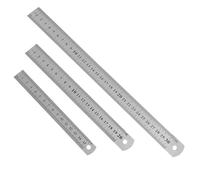 3 Juegos De Reglas De Acero, Herramientas De Medición Y Dibujo, Útiles Escolares para Estudiantes, Adecuados para La Escuela, La Oficina, La Medición De Ingeniería.