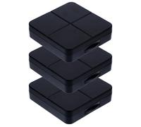 3 juegos Estuche para Lentes con Espejo, PP Negro, 6,5x6,5x2cm | Kit de Viaje, Botella Pequeña y Pinzas Incluidas, Cierre Hermético, para Oficina, Gimnasio y Exterior