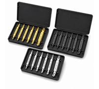 3 Juegos Extractor de Tornillos 6 Piezas, Extractor Tornillos Dañados HSS 4341, Kit Quita Tornillos para Taladro y Destornillador, Extractor para Tornillos Rotos y Oxidados