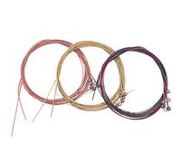 3 Juegos Reemplazo de Cuerdas de Guitarra Cuerda de Acero para Guitarra AcúStica (1 de LatóN, 1 de Cobre y 1 Multicolor)