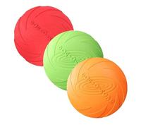 3 juguetes de disco volador para perros hechos de goma, para diversión interactiva al aire libre, perfecto para entrenamiento de perros, lanzar, atrapar y jugar