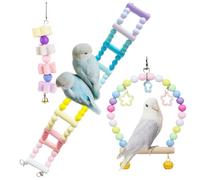 3 juguetes para pájaros arcoíris, juguetes de búsqueda de pájaros, periquitos, juguete para masticar, juguete colgante, jaula de pájaros, accesorios de jaula para pájaros, escalera de escalada para