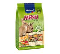 Vitakraft Menu Vital, comida para conejos enanos, con alfalfa, con manzana, con calabaza, enriquecida con hierbas, sin azúcar añadido ni cereales (1x 3kg)