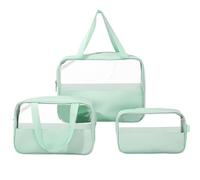 3 Kulturbeutel, Wäschebeutel, Reise-Anhänger, Kosmetiktasche, Hautpflegetasche, Wasserdichter Transparenter Kulturbeutel, Damen-Wäschebeutel, verde